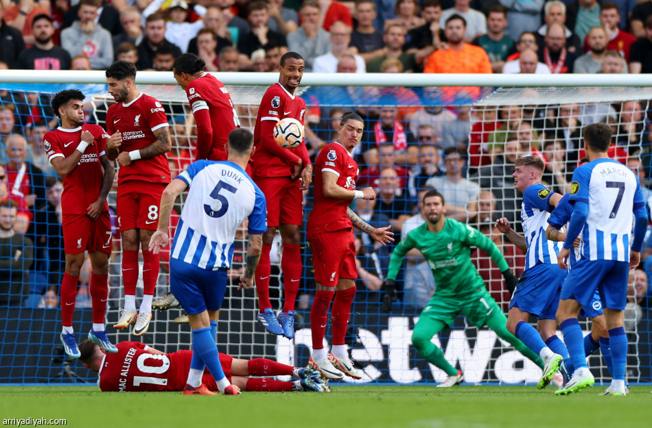 ليفربول يتعثر مجددا بالتعادل مع برايتون