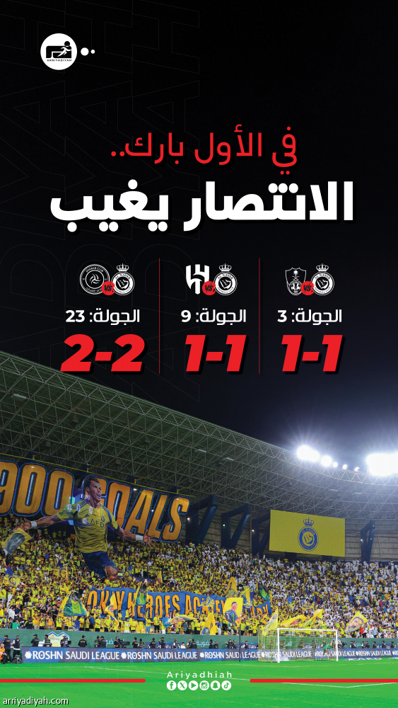 المواجهات الكبيرة.. النصر لا يحتفل في الأول بارك