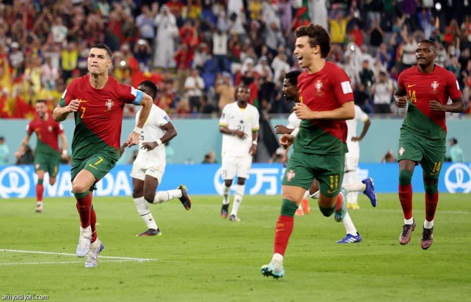 رونالدو يقود البرتغال إلى عبور  غانا