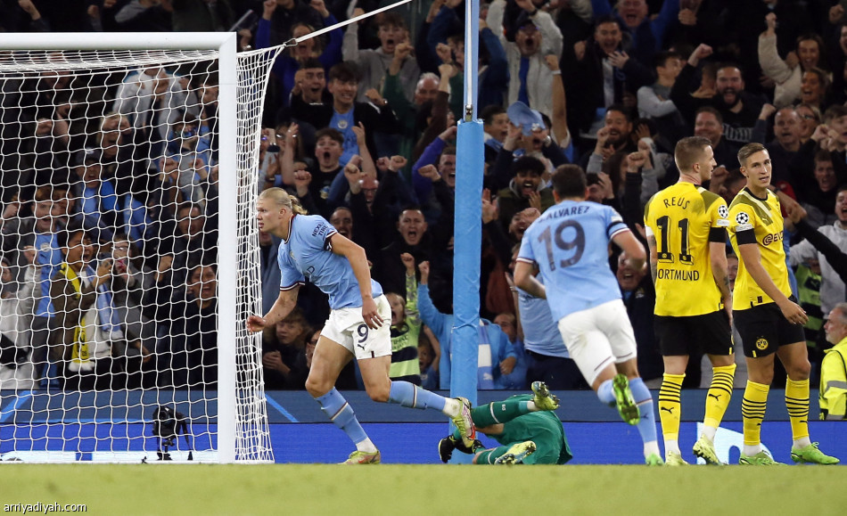 السيتي يحبط دورتموند في 3 دقائق