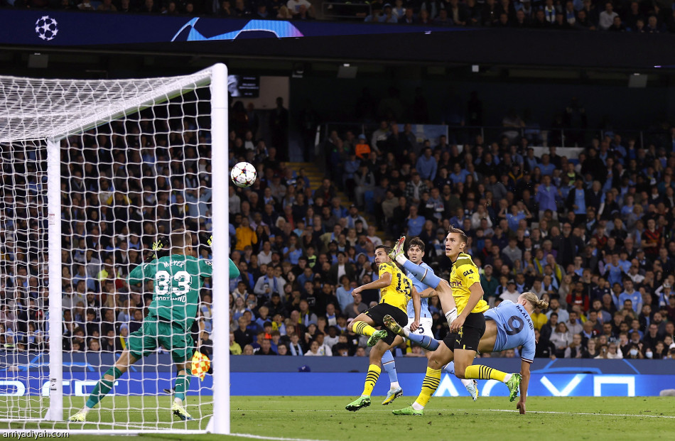 السيتي يحبط دورتموند في 3 دقائق