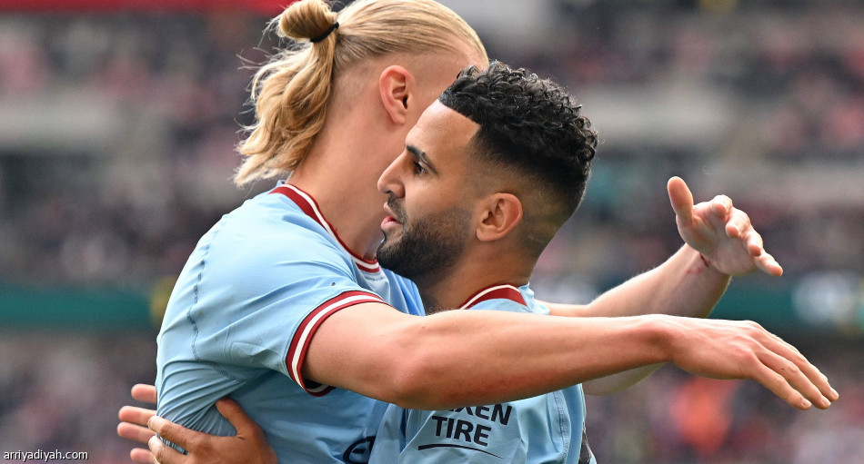 «هاتريك» محرز يقود السيتي إلى نهائي الكأس